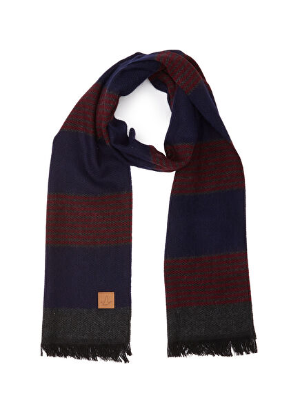 Burgundy Navy Blue Men's Scarf
