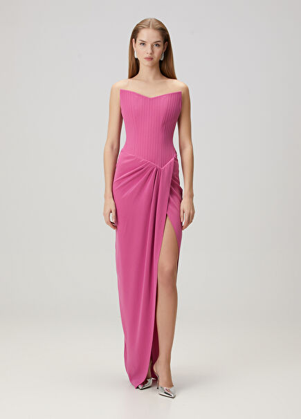 Pink Maxi Evening Dress