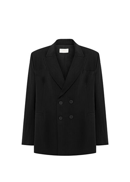 Tencel Siyah Blazer