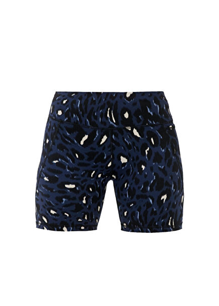 Power 6 Biker Navy Blue Women's Sports Shorts
