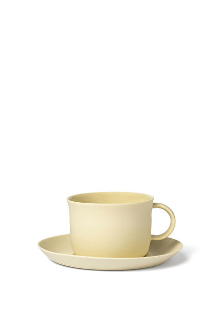 Lemon Porcelain Double Turkish Coffee Cup and Saucer 150 ml