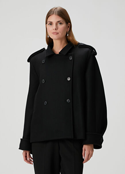 Dean Black Double-Breasted Wool Jacket