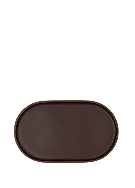 Plato Oval no.03 Brown Leather Organizer Tray
