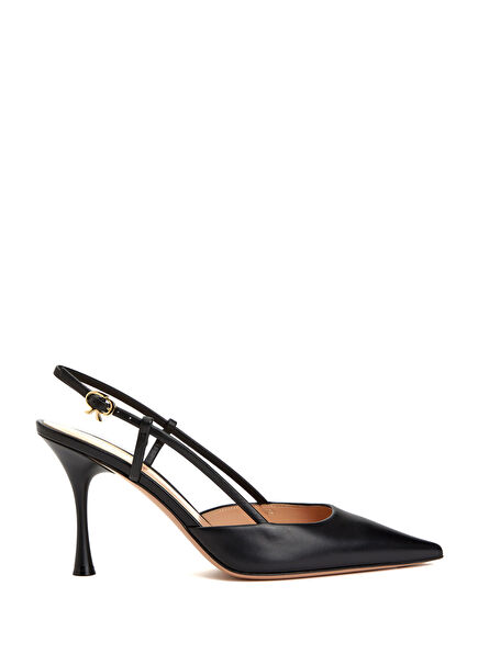 Ascent Siyah Deri Topuklu Ayakkabı