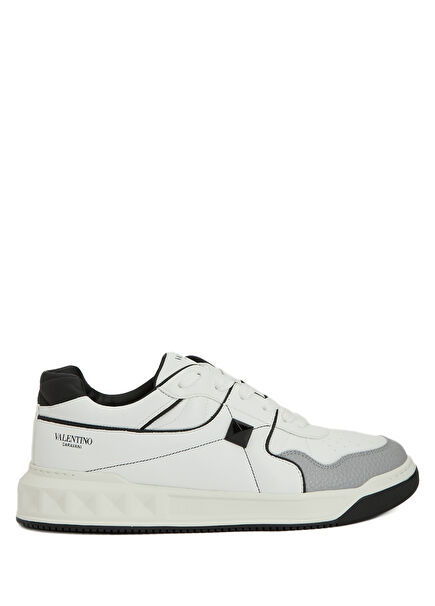 Black White Men's Leather Sneakers
