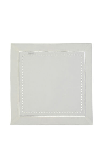 Monica Embroidery and Dot Detailed White Linen Napkin 40x40 cm