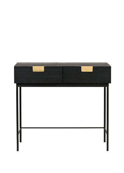 Thin 2 Drawer Black Dresuar