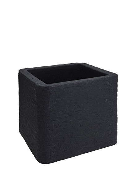 Namook Siyah Plastik Taş Tasarım Saksı 39 x 33 cm