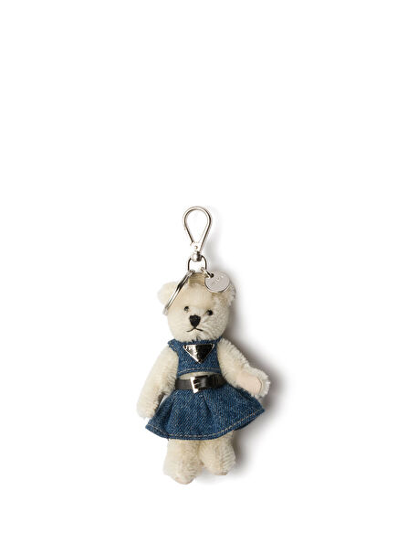 White Metal Ring Teddy Bear Women Bag Tag