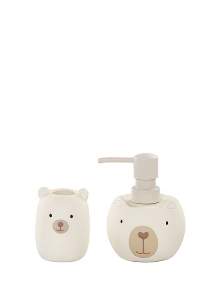 Bear Ecru 2-Piece Kids Bath Accessory Set