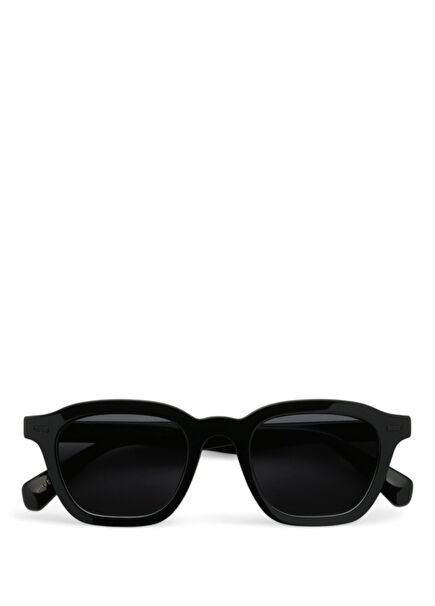 Mente Black Acetate Unisex Sunglasses