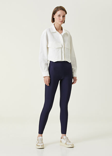 Alexandra Navy Blue Shiny Leggings