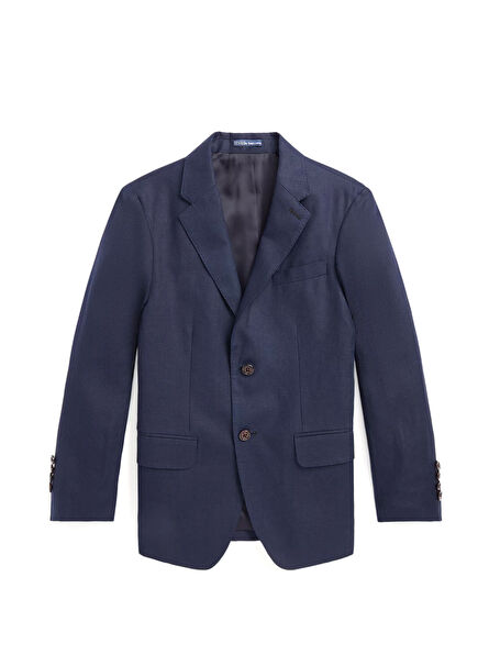 Lacivert Unisex Çocuk Keten Ceket