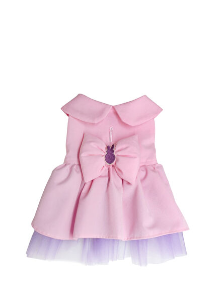 Pembe Tavşan Desenli Kedi ve Köpek Elbisesi