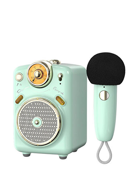 Fairy-OK Green Karaoke Bluetooth Speaker with FM Radio with Mic