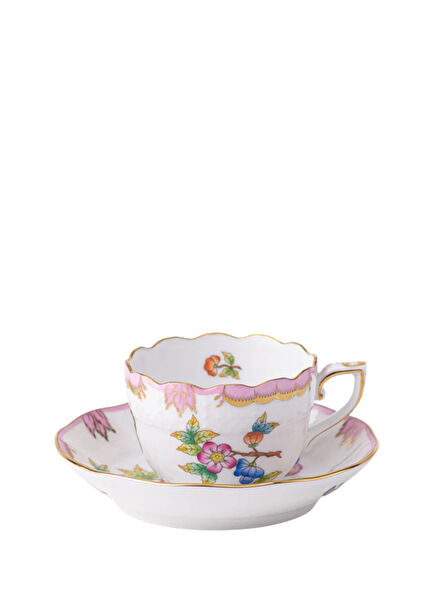 Çiçek Desenli Porselen Kahve Fincanı