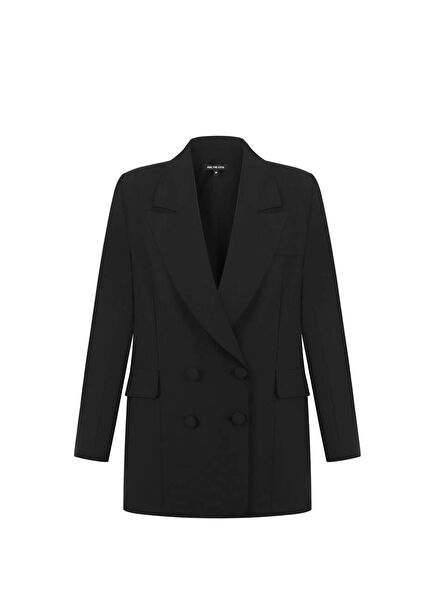 Sacred Lotus Siyah Kadın Blazer Ceket