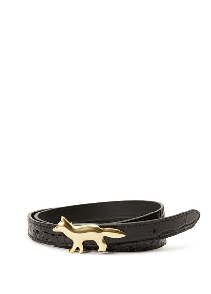Fox Head Siyah Kadın Deri Kemer