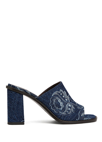 Dark Blue Women's Denim Mules