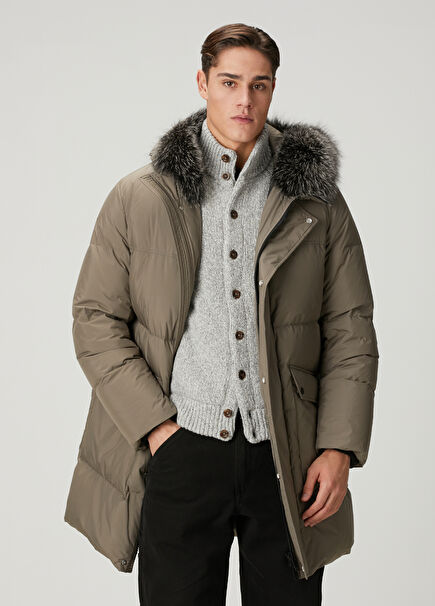Khaki Hooded Puff Parka
