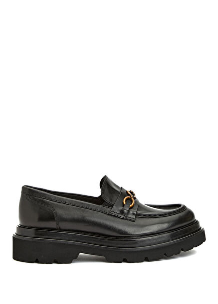 Black Women's Leather Loafer