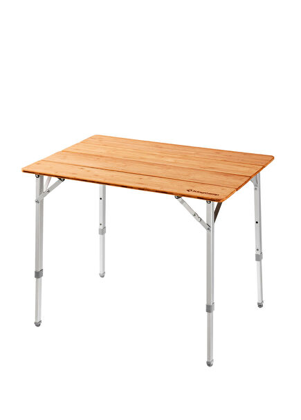 Bambu Tablalı Alüminyum Küçük Boy Kamp Masası