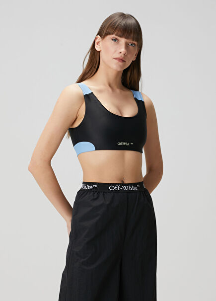 Mavi Siyah Logo Baskılı Büstiyer