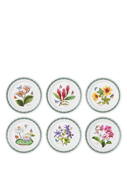 Exotic Botanic Garden Desenli Seramik 6'lı Yemek Tabağı Seti 26 cm