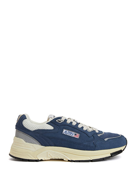 Hyperway Navy Blue Men's Leather Sneakers