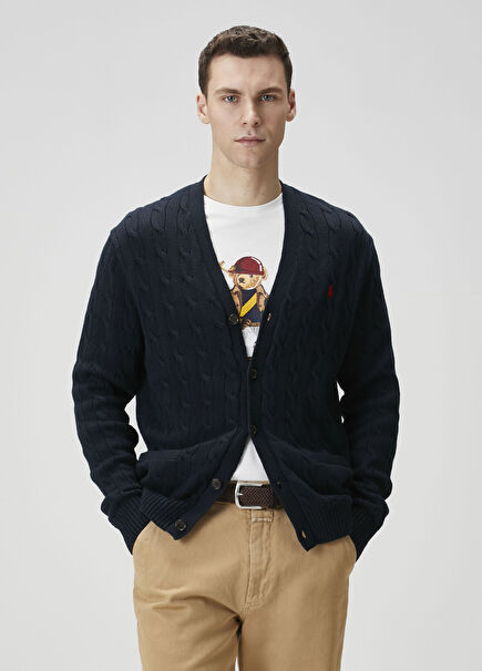 Lacivert Saç Örgü Hırka