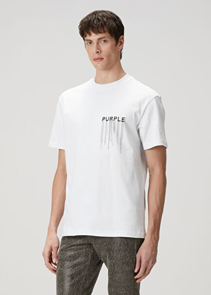 White Logo Detailed T-Shirt