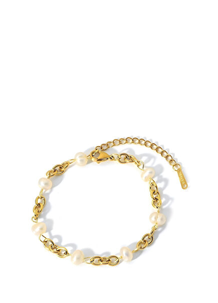 Dublin Altın Kaplama Kadın İnci Bileklik