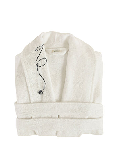 Corde White Cotton Women's Bathrobe