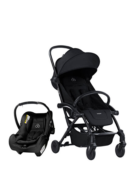 Connect 3 Black Black Melange Stroller Connect TRN Group 0+ Black Baby Car Seat Set