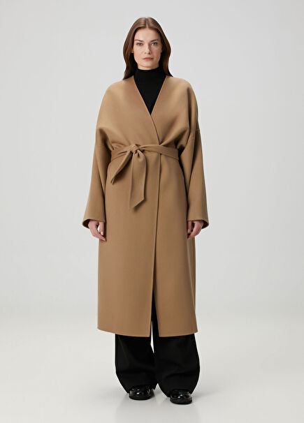 Tuba Dark Beige Wool Coat