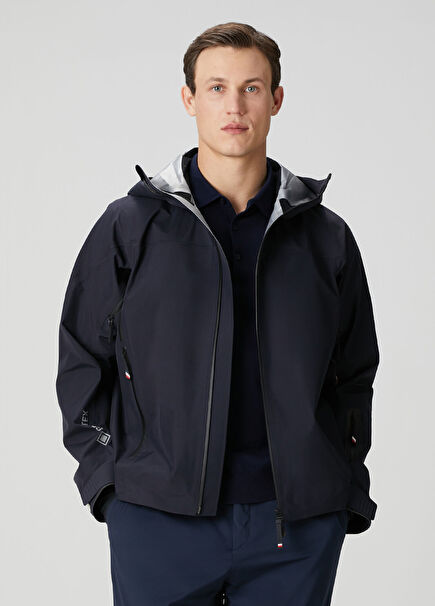 Lacivert Kapüşonlu Mont