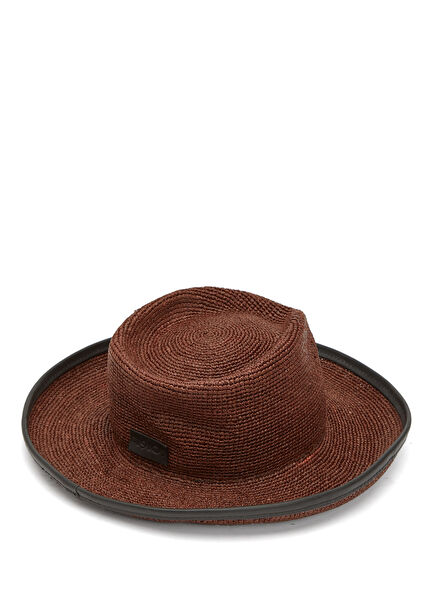 Dark Brown Women's Raffia Hat