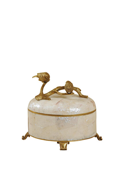 Decorative Box with Pearlescent Bird Figure