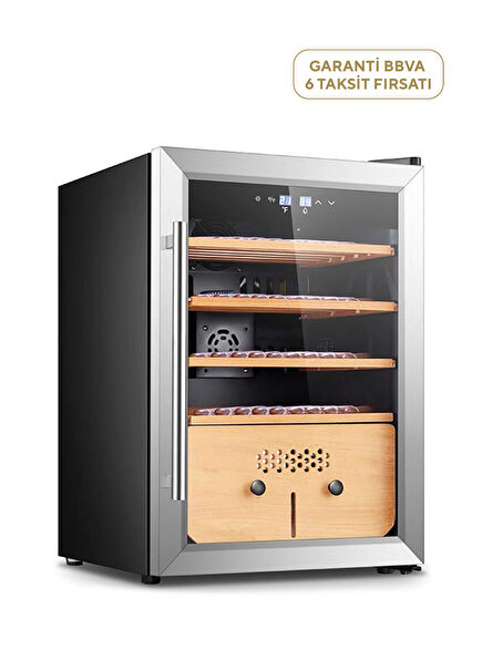 Black 382 Cigar Capacity Electronic Humidor Cigar Cabinet