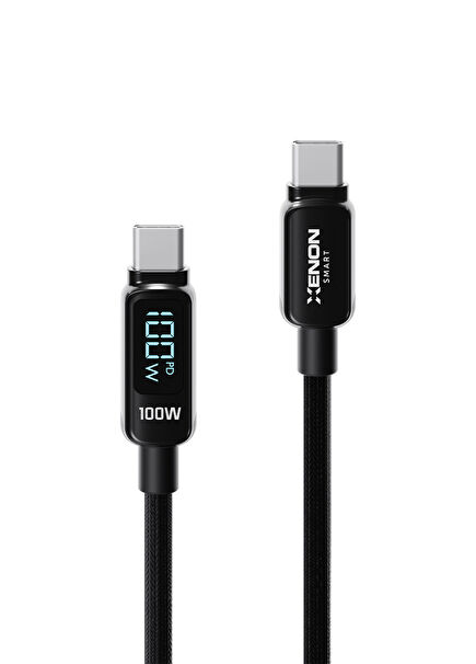 Type-C to Type-C 100W PD 480Mbps Braided Fast Charging Cable with Led Indicator 1.2m