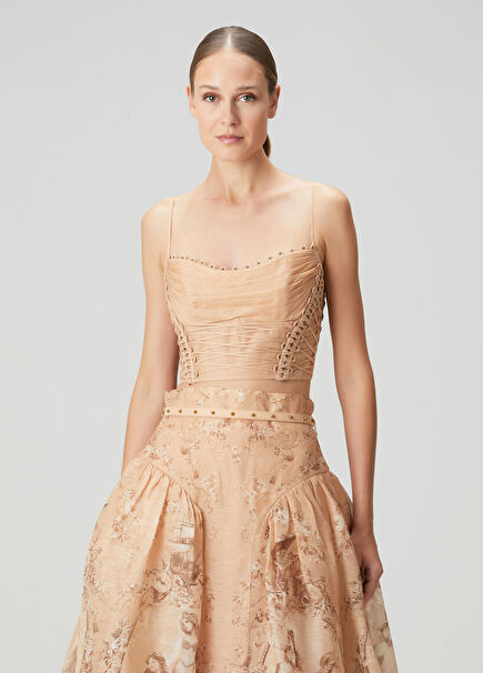 Rebellion Salmon Linen Bustier