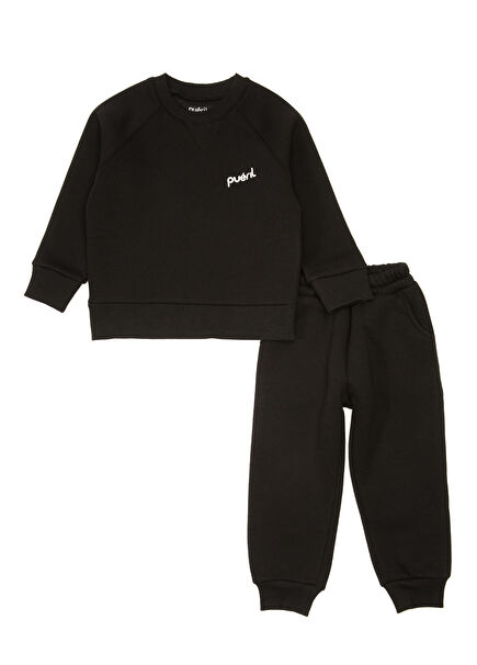 Black 2 Pieces Girls Tracksuit Set