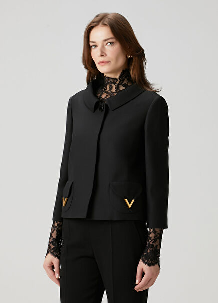 VGold Black Wool Jacket