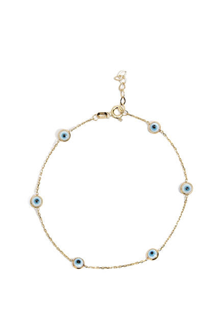 Nazar Boncuğu Kadın Altın Bileklik
