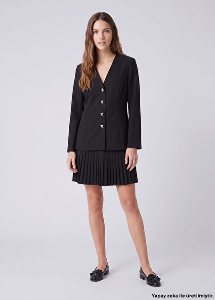 Black Jacket Form Skirt Mini Dress