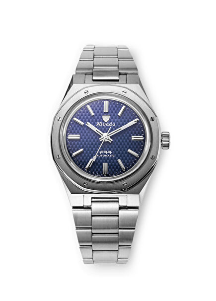 Nivada Grenchen F77 Blue No-Date 68001A77 Automatic Men's Wristwatch