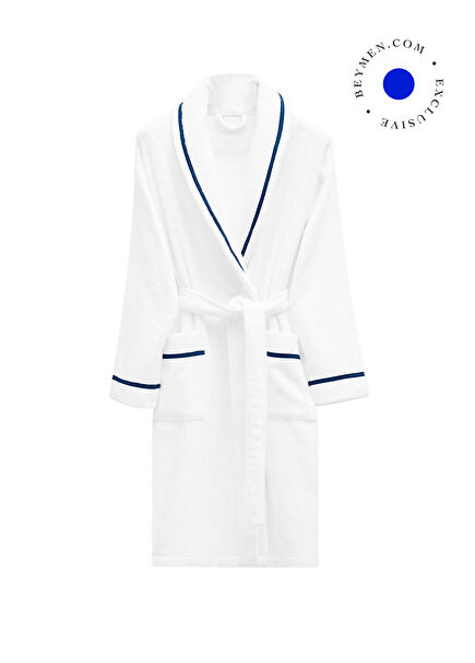Trio Navy Cotton Unisex Bathrobe