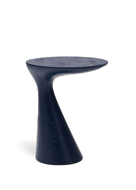 Pion Navy Blue Side Table with Wood Body