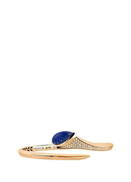 Tropica Colors Lapis Lazuli 18K Gold Women's Handcuff Bracelet with Diamonds