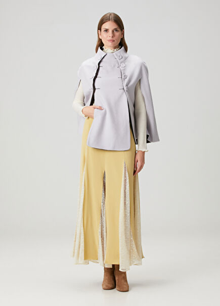 Leys Sarı Maksi İpek Etek